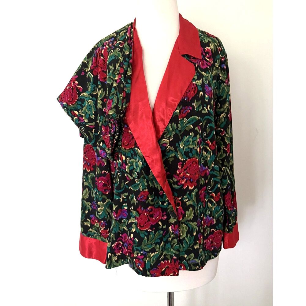 Vintage Victorias Secret Gold Label 90s Satin Floral Pajamas Set Sz M (Flaws)